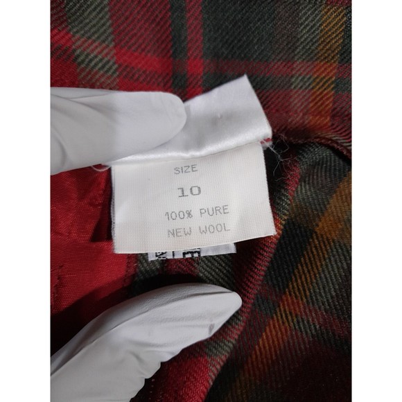 Vintage Kilt Kerry Hope Red Plaid Tartan Pure Wool   Made in Britain Sz 10 - Picture 10 of 14